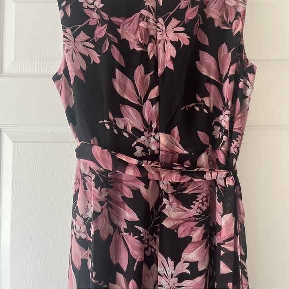 Connected Apparel Floral Dress Black & Pink Size 14 NWT - Picture 9 of 12